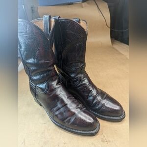 Lucchese Boots men's size 8.5EE Black Cherry Leather Classic Western cowboy boot